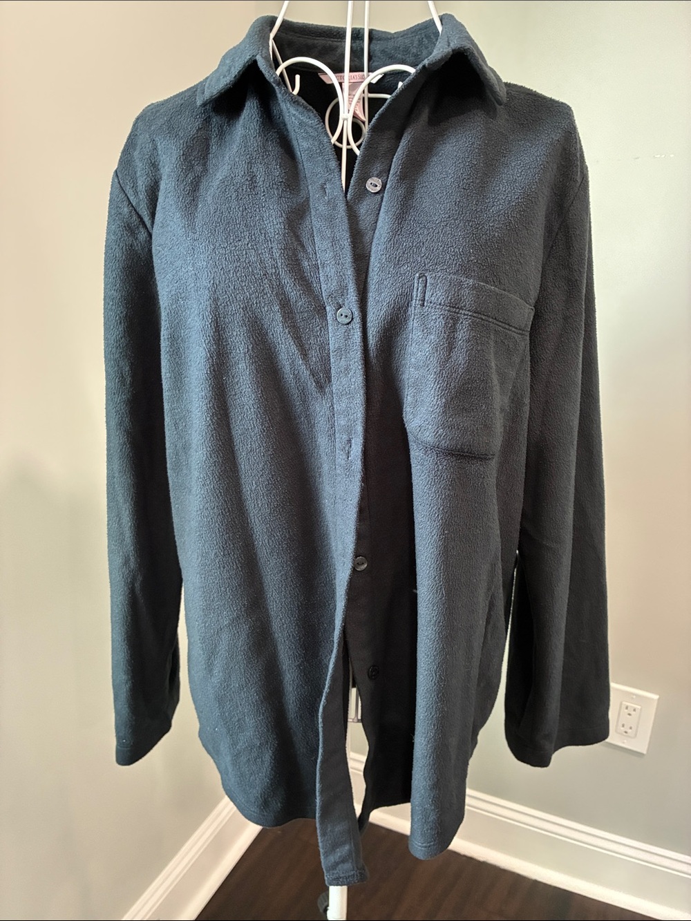 Victoria's Secret Women's Black Button-Up Pajama Top